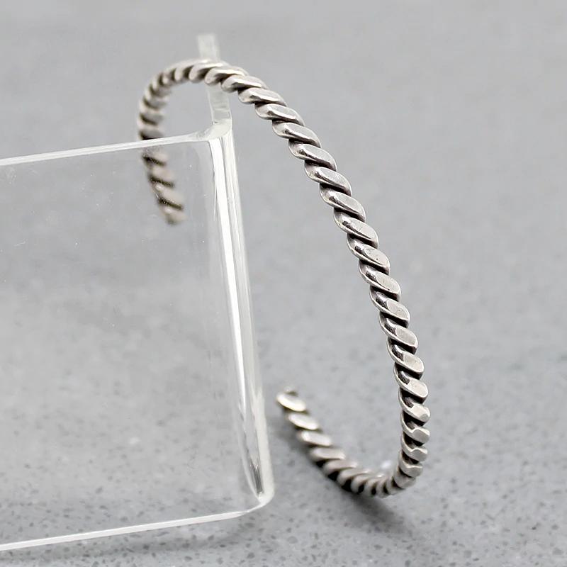 Flattened Twist Sterling Silver Cuff