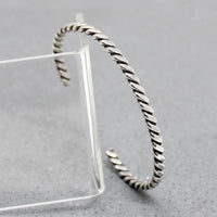 Flattened Twist Sterling Silver Cuff
