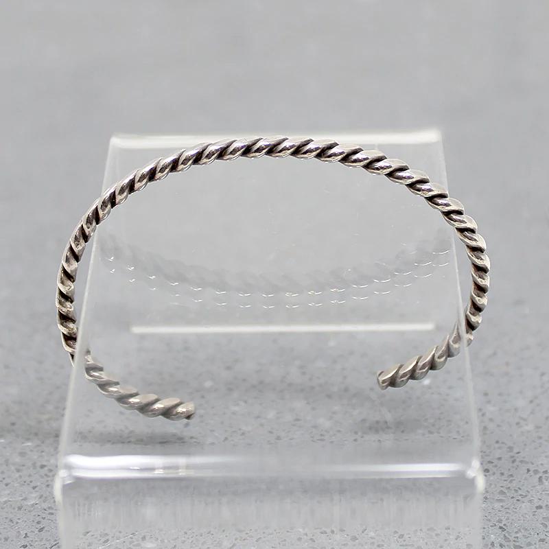 Flattened Twist Sterling Silver Cuff