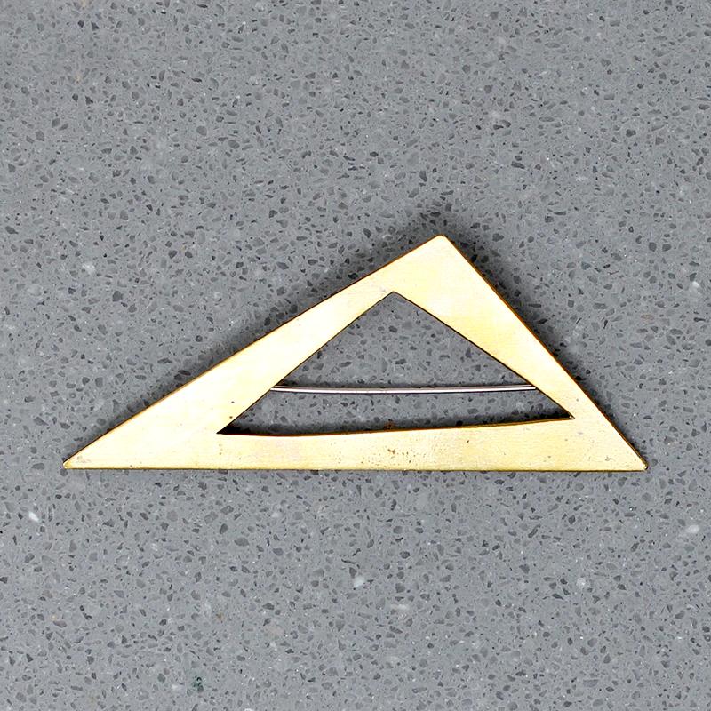 Two Triangles Brass Brooch by Peggy Miller