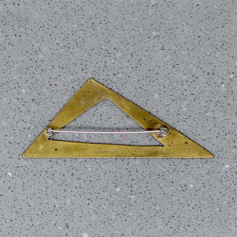 Two Triangles Brass Brooch by Peggy Miller