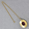 Modernist Gold Tone Necklace with Purple Glass