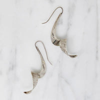 Modernist Rippling Ribbon Sterling Earrings