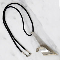 Modernist Rippling Ribbon Sterling Silver Pendant