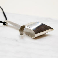 Modernist Rippling Ribbon Sterling Silver Pendant