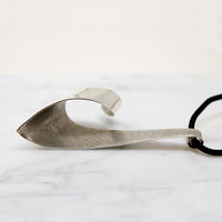 Modernist Rippling Ribbon Sterling Silver Pendant