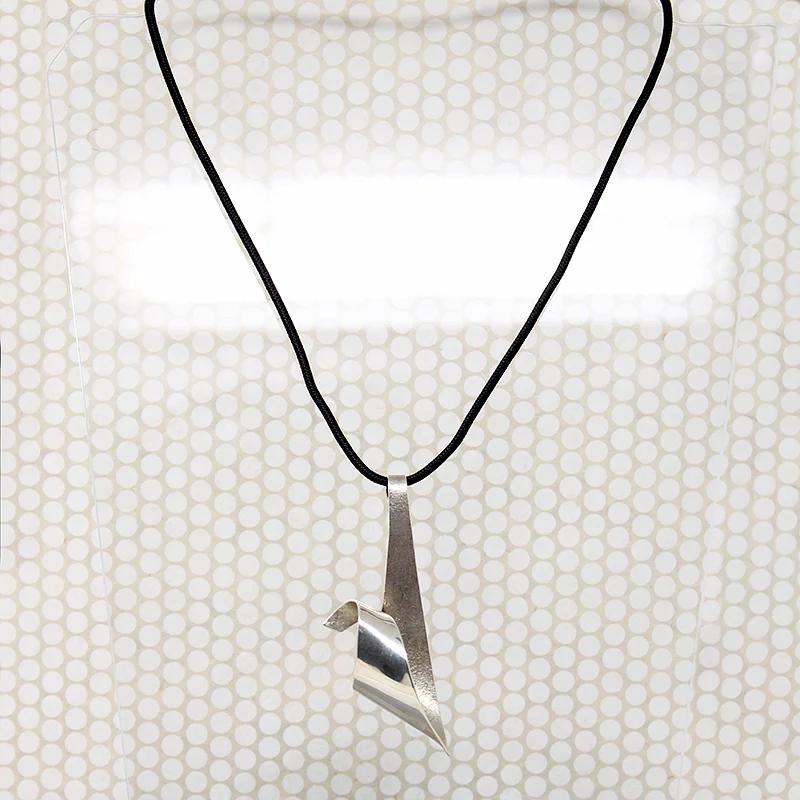 Modernist Rippling Ribbon Sterling Silver Pendant