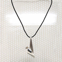 Modernist Rippling Ribbon Sterling Silver Pendant