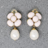 Romantic Powder-Pink & Pearl Flower Earrings