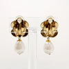 Romantic Powder-Pink & Pearl Flower Earrings