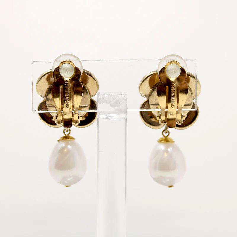 Romantic Powder-Pink & Pearl Flower Earrings