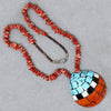 Pueblo Inlay Shell Pendant on Shell Tab Necklace