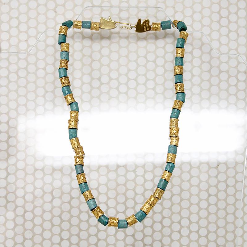 MMA 1976 King Tut Exhibit Eye of Horus Bead Necklace