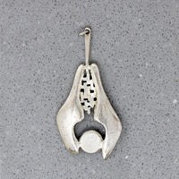 Tactile Brutalist Lapis in Silver Tone Pendant