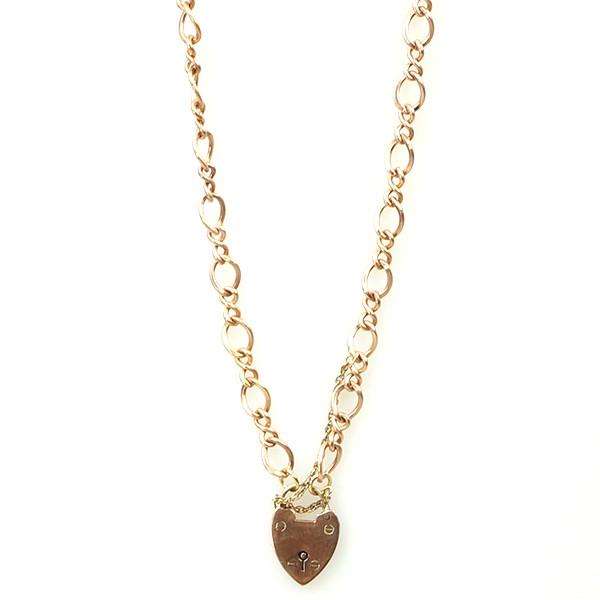 Rose Gold Heart Lock Necklace from The Bits & Pieces Collection