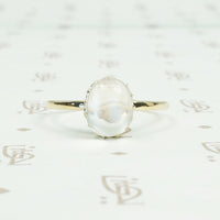 vintage moonstone and recycled gold ring