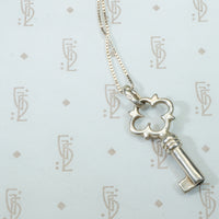 Sterling Silver Key Pendant on a Sterling Snake Chain