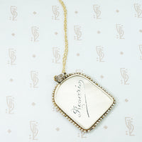 Carved Antique Mother of Pearl Pendant "Rosario"