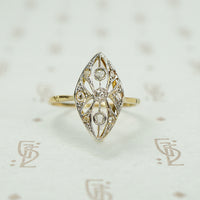 Lacy Edwardian Rose Cut Diamond Ring