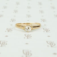 antique rose cut diamond solitaire 14k yellow gold