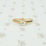 antique rose cut diamond solitaire 14k yellow gold