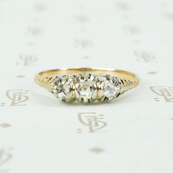 Triple Rose Cut Diamond Ring