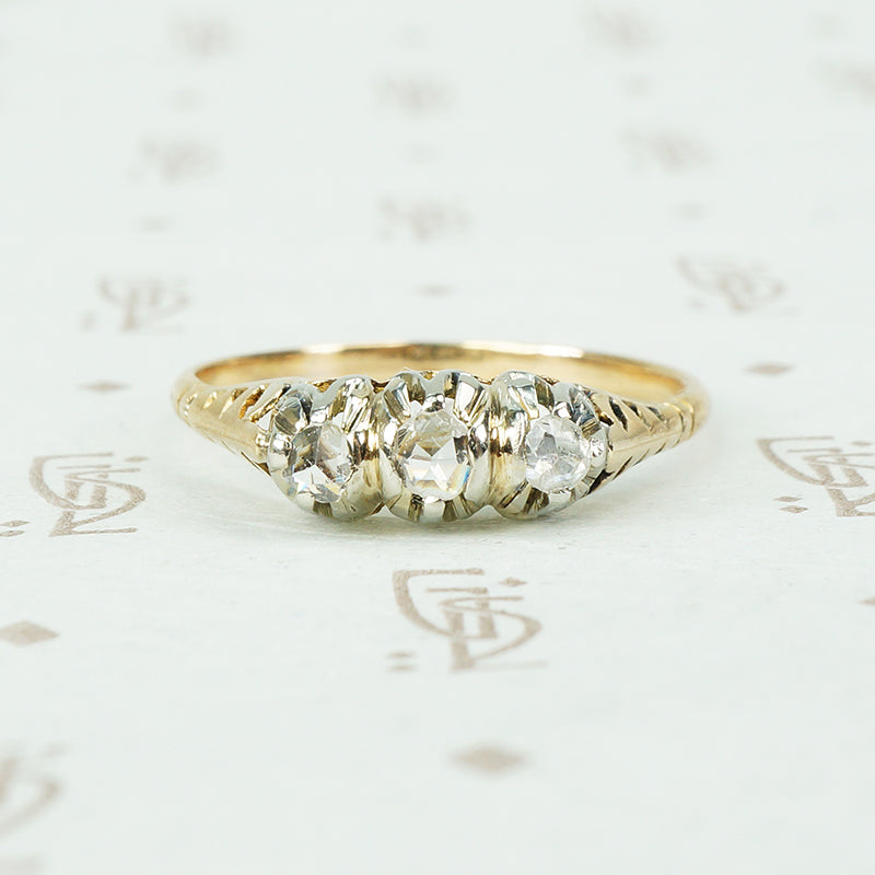 Triple Rose Cut Diamond Ring