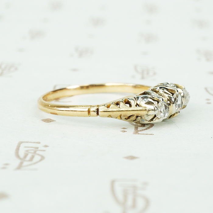 Triple Rose Cut Diamond Ring