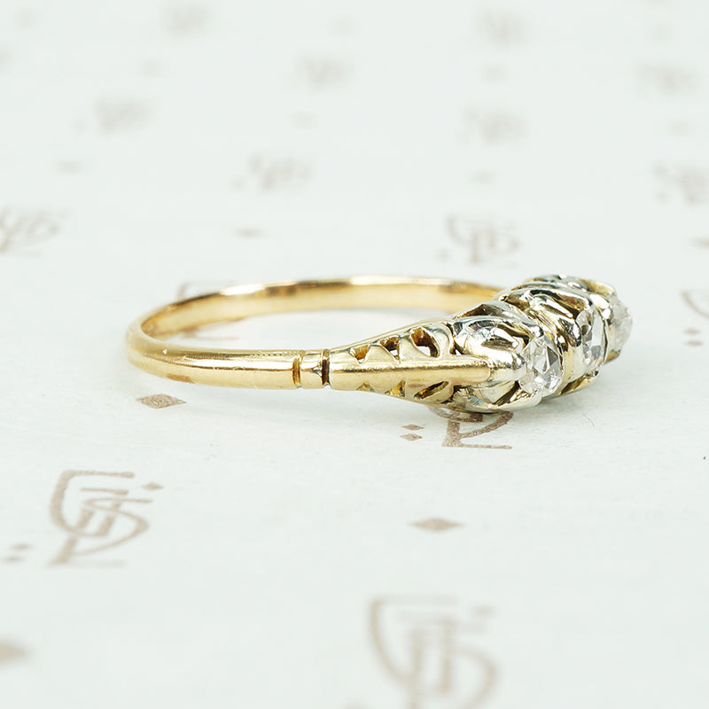 Triple Rose Cut Diamond Ring
