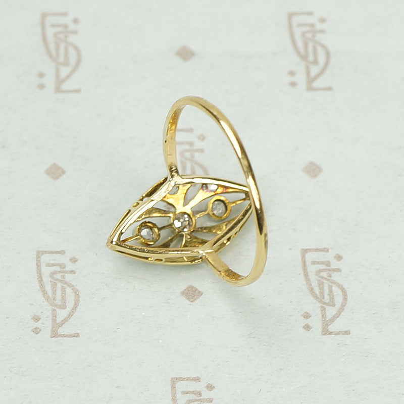 Lacy Edwardian Rose Cut Diamond Ring