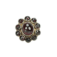 Impressive Antique Carbuncle and Rose Cut Garnet Ring - Gem Set Love