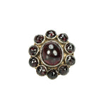 Impressive Antique Carbuncle and Rose Cut Garnet Ring - Gem Set Love