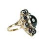 Impressive Antique Carbuncle and Rose Cut Garnet Ring - Gem Set Love