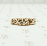 chunky rose cut diamond band in 14k rose gold 