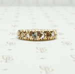 chunky rose cut diamond band in 14k rose gold 