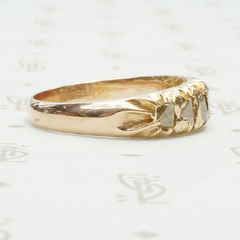 Chunky Antique Rose Cut Diamond Band