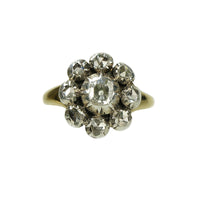 Georgian Old Mine Cut Diamond Cluster Ring