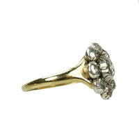 Georgian Old Mine Cut Diamond Cluster Ring