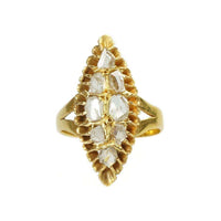 Antique Navette Shaped Rose Cut Diamond Ring