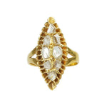 Antique Navette Shaped Rose Cut Diamond Ring