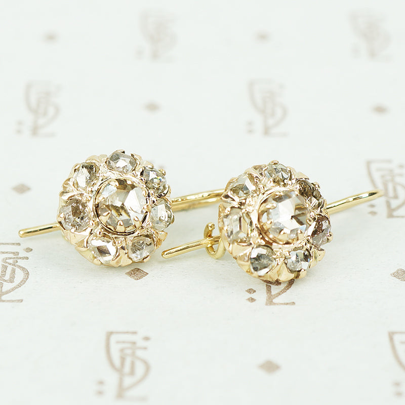 The Antique Rose Cut Diamond Ear Drops