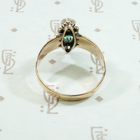 Vibrant Green Emerald with Juicy Rose Cut Diamonds