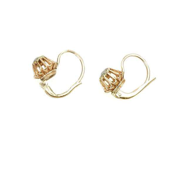 Antique Tulip Mount Earings set with Rose Cut Diamonds