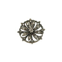 Antique Rose Cut Diamond Pendant Brooch - Gem Set Love