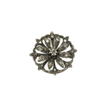 Antique Rose Cut Diamond Pendant Brooch - Gem Set Love