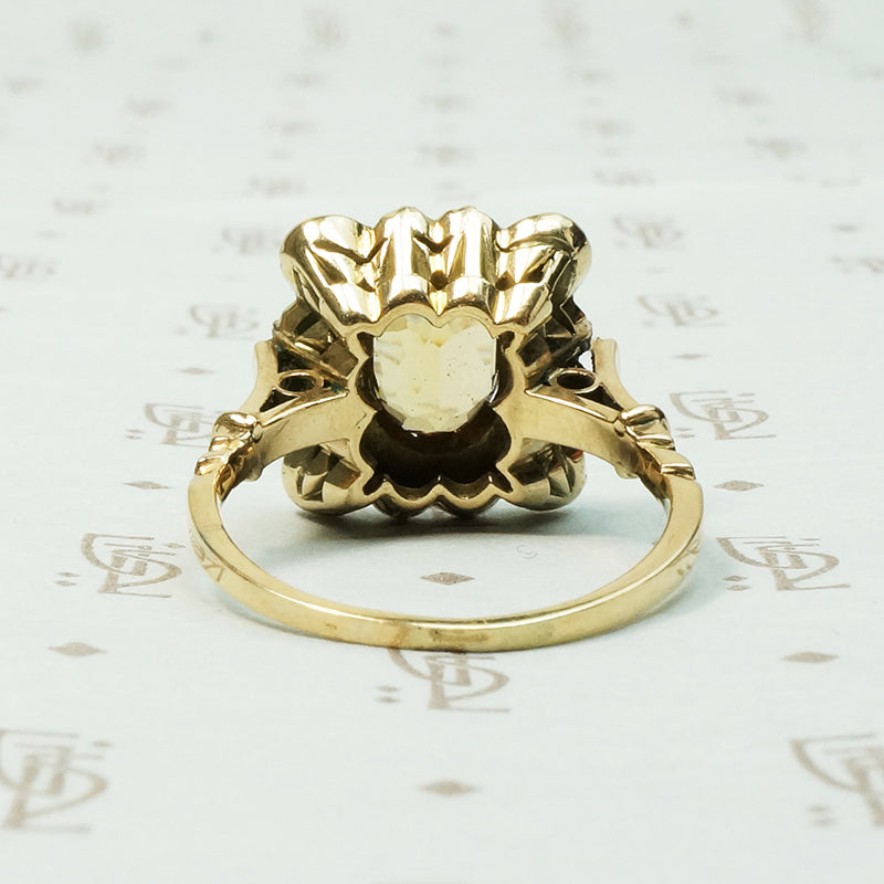 Rose Cut Diamond 19thc Picture Frame Ring