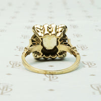 Rose Cut Diamond 19thc Picture Frame Ring