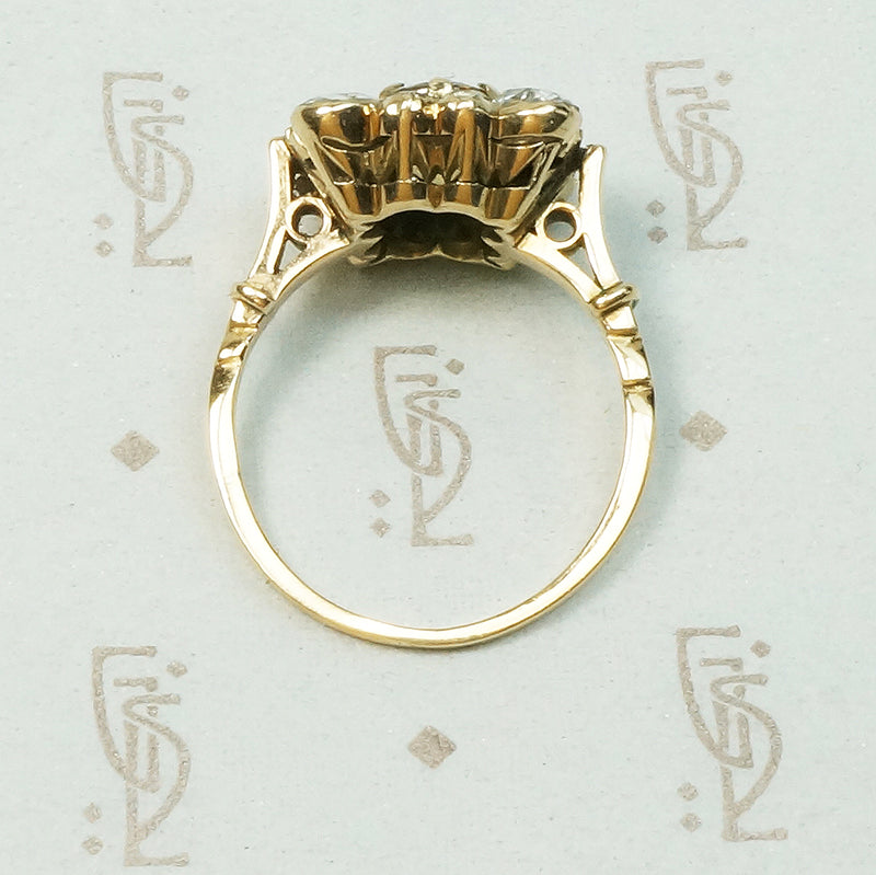 Rose Cut Diamond 19thc Picture Frame Ring