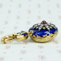 enameled rose cut diamond pendant locket open clasp