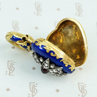enameled rose cut diamond pendant locket open